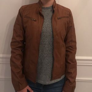 Brown leather jacket